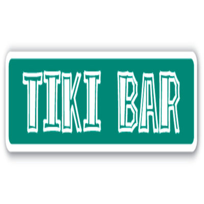 TIKI BAR Street Sign Polynesian Bamboo Hut Drinker Outdoor Indoor Outdoor  18 Inch Wide