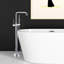 Robinet de baignoire autoportant avec douche à main Robinet de salle de bain manuel à deux poignées. Structure métallique. Jet complet pour un nettoyage intense. Conception élégante et concise. 6,41 largeur, profondeur, 42,81