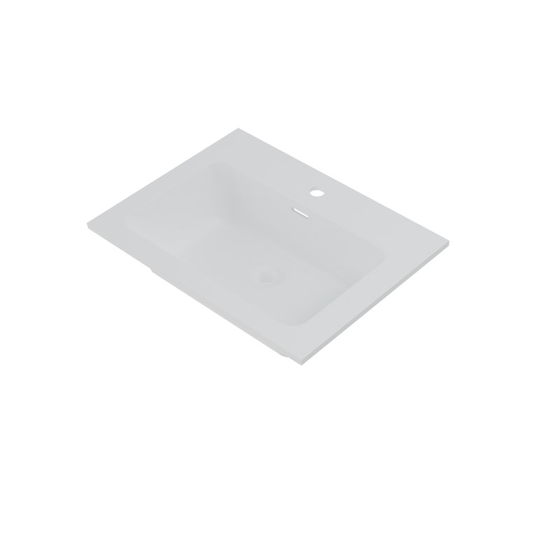 Lavabo pour salle de bain blanc à surface solide, 24, 30 et 36 pouces, non poreux et résistant aux taches, 24 pouces