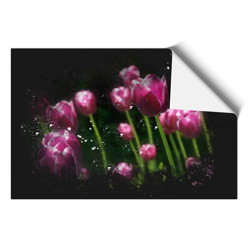Pink Tulip Flowers - Unframed Graphic Art, 59cm H x 84cm W x 0.1cm D
