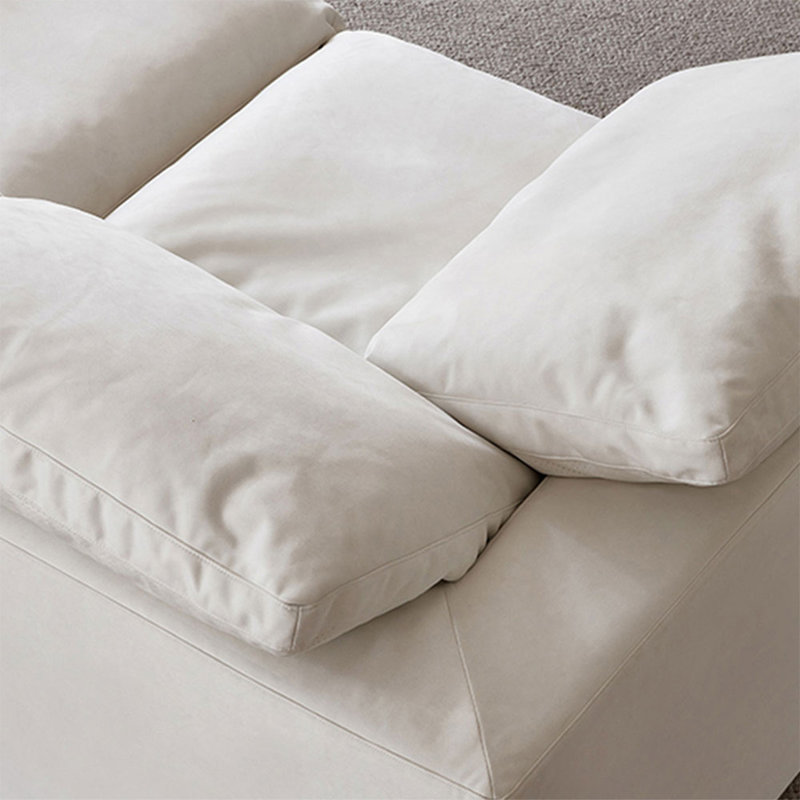 Coussin modulaire blanc en polyester, 24.41" H x 134.65" W x 44.88" D