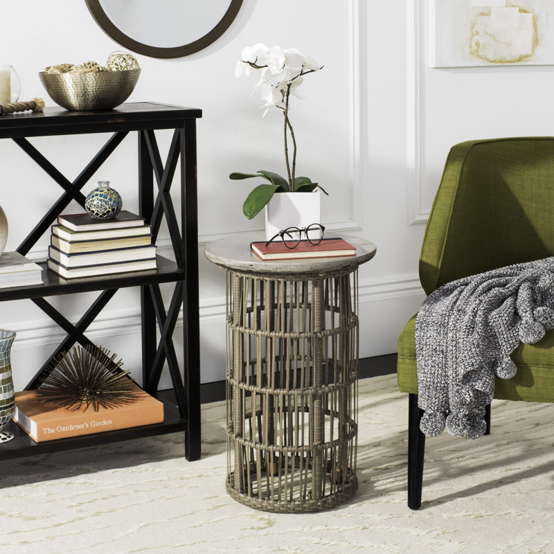 Ginseng 15.8'' Stone Outdoor Side Table