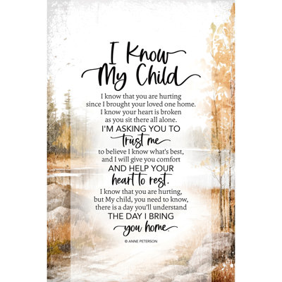 Art mural de table «I Know My Child»