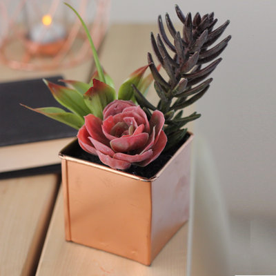 7" Artificial Potted Mixed Succulent Arrangement