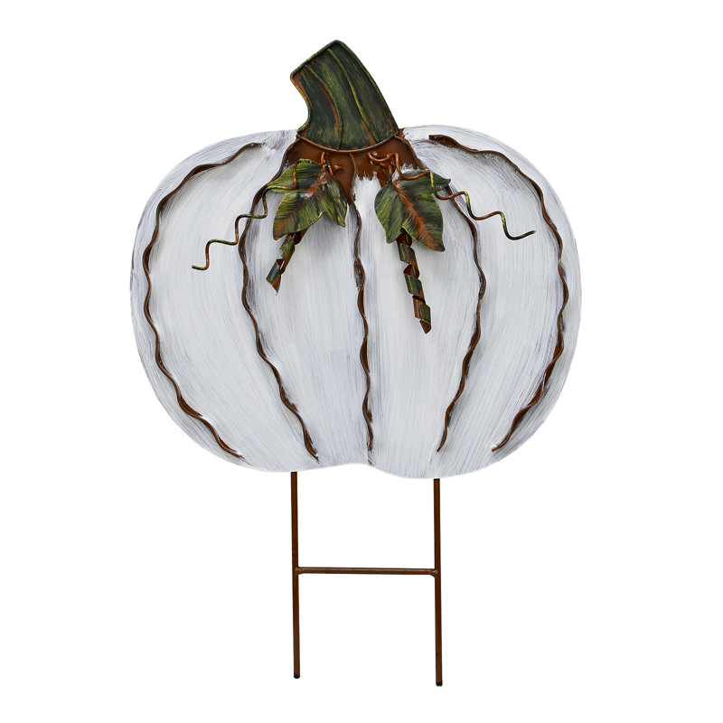 Piquet de jardin en métal 17 po, Blanc