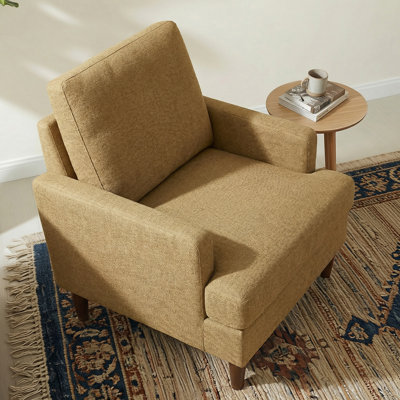 Fauteuil Clancy avec pieds en bois massif