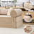 Boneless Foldable Modular Corduroy Sofa Bed, Convertible With Deep Seat And Soft Cushions, No Assembly Required-444923656-447708837