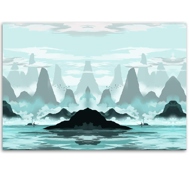 Abstract Mountains Peel & Stick Border, 100" L x 144" W