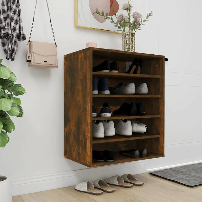 Shoe Cabinet Engineered Wood, Smoked Oak