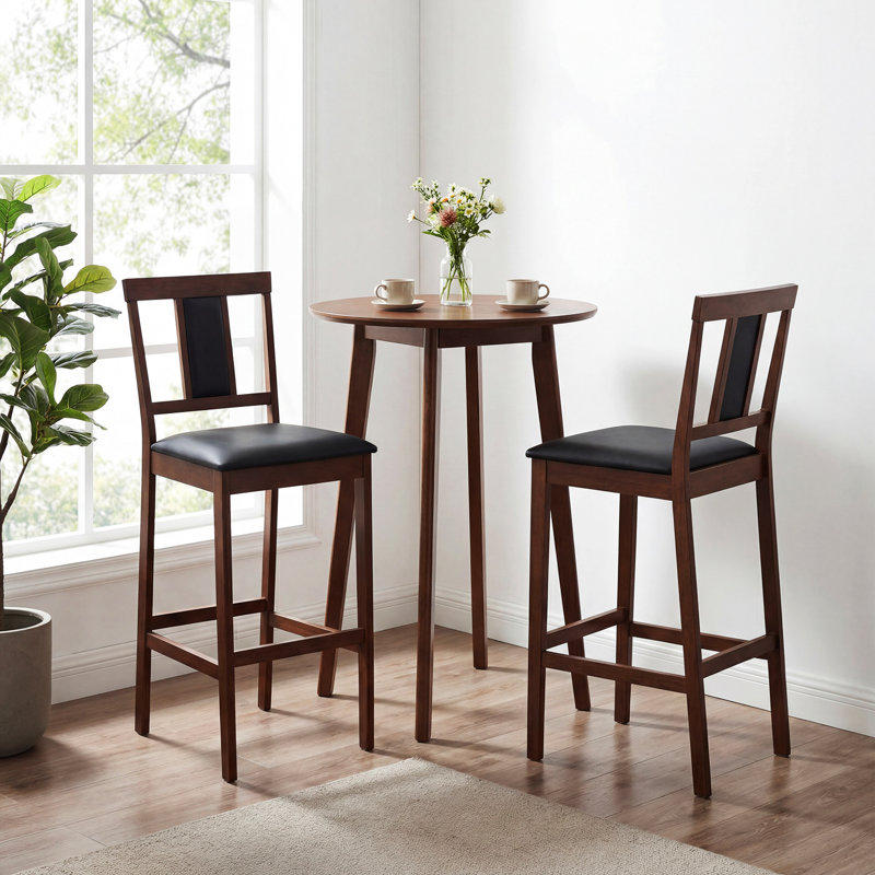 Upholstered Barstool Set of 4, Farmhouse 29.5” Bar Height Kitchen Island Stool, 4