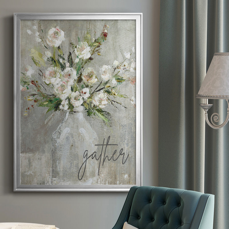 «Gather», reproduction encadrée de qualité supérieure - prête à être accrochée, Argent, H 36,5 po x l 26,5 po x P 1 po