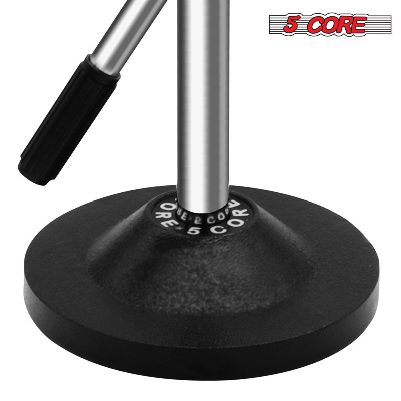 5 Core Desk Microphone Stand Height and Angle Adjustable Desktop Mic Stand Table Mic Holder with Round Metal Base