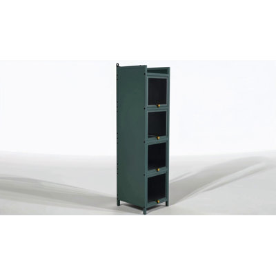 Modern Four-Tier Glass Door Cabinet