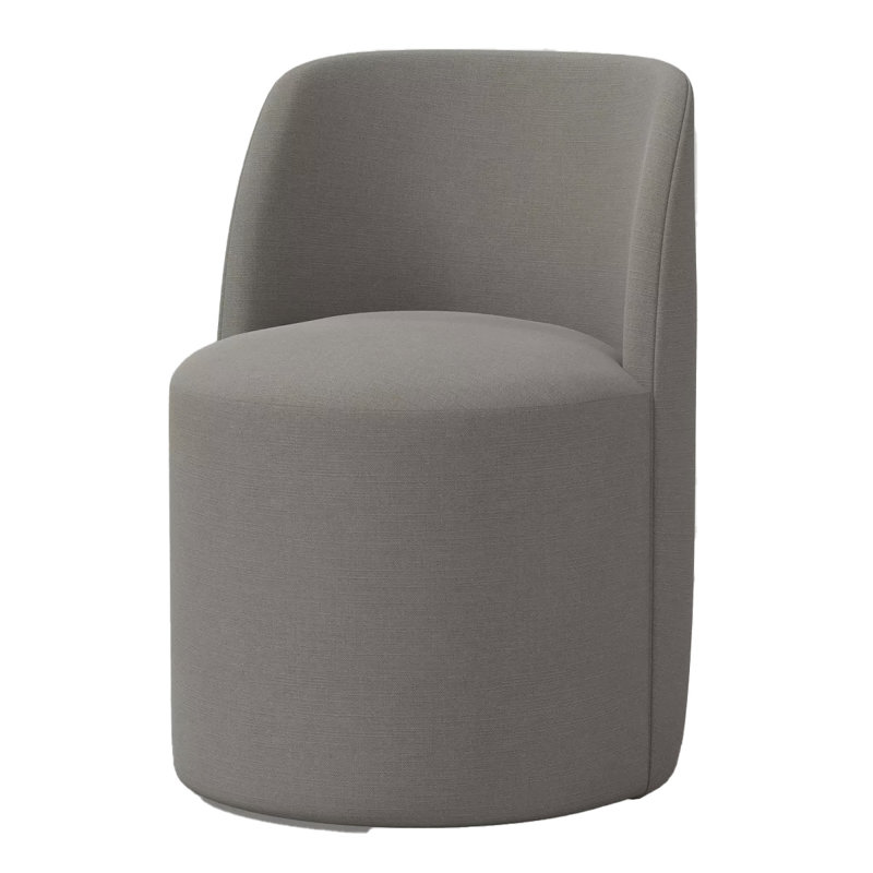 Barrel Upholstery Dining Chair, Dark Grey