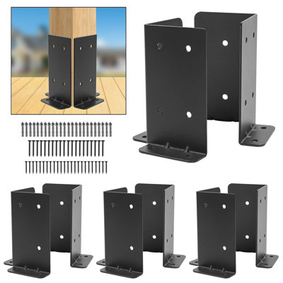 4"X4" Post Anchor Base 4Set,Adjustable Post Base for 4X4 6x6 Post