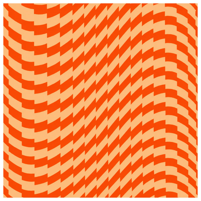Couvertures d'illusion optique orange et beige, L 50 po x H 60 po