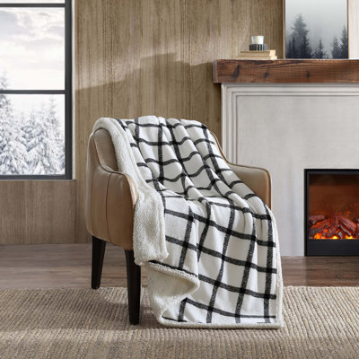 Eddie Bauer Printed Plush Fleece/Sherpa Throw Blankets