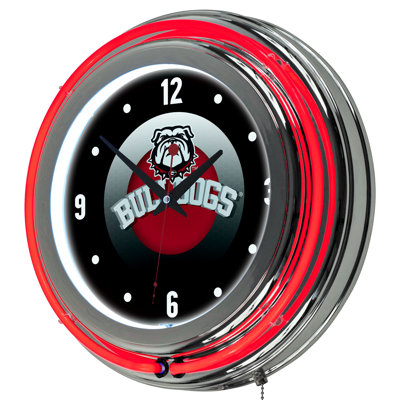 University Of Georgia Glass Wall Clock