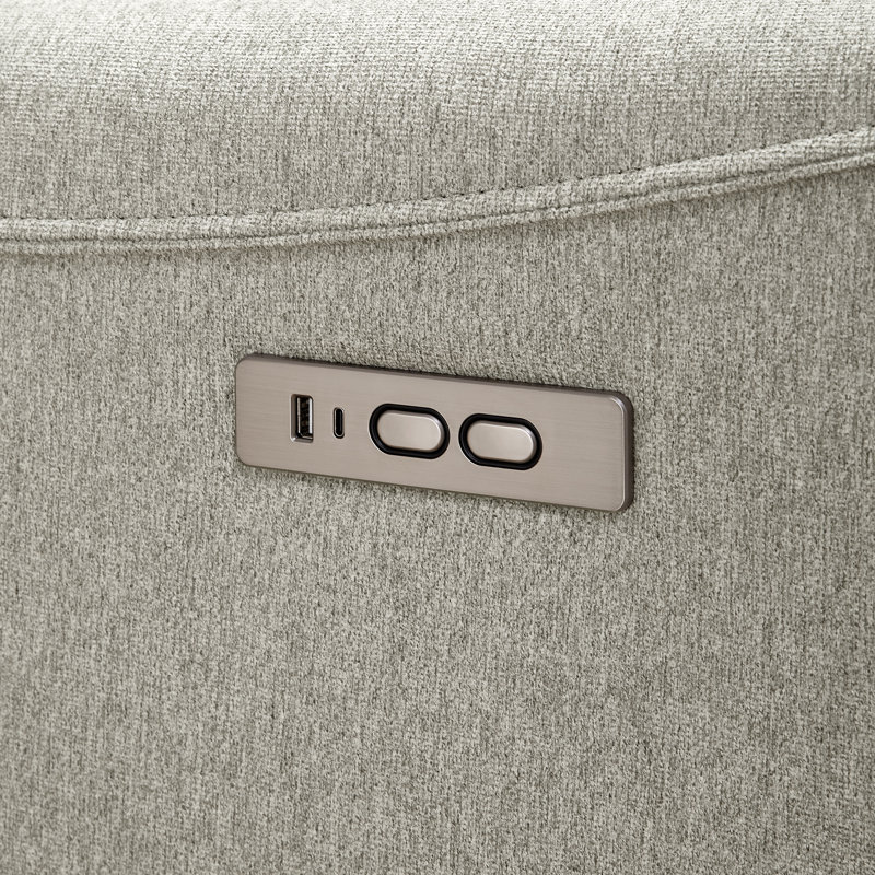 Fauteuil inclinable électrique pivotant rembourré, Gris colombe