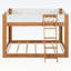 Lit double superposé double pleine grandeur, convertible en bois avec échelle réversible et garde-corps de sécurité, noyer et blanc-1661467749