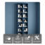Bibliothèque 7 étages avec 14 cubes, bibliothèque double étroite avec 6 tablettes réglables, peu encombrante-1933063394