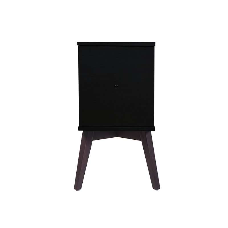 Holzheimer 35.2cm W Manufactured Wood Bedside Table, Black