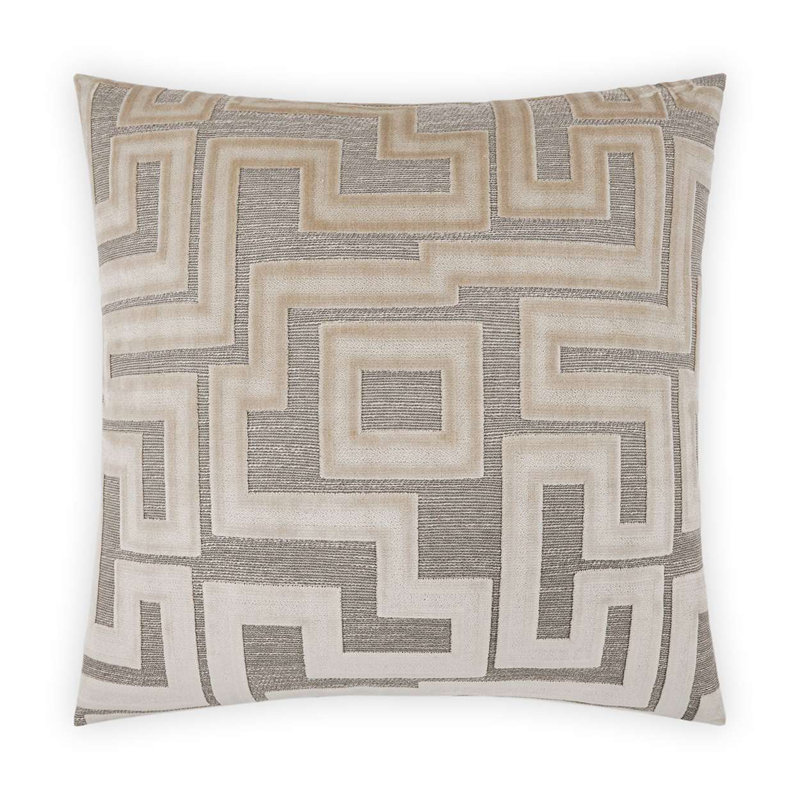 Modernist Geometric Throw Pillow, Oat, Square 22"