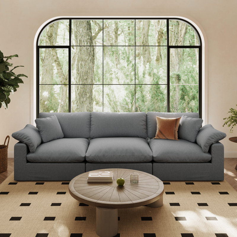 Canapé modulaire surdimensionné Cloud, Gris, 3