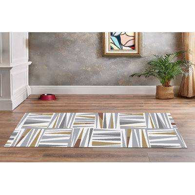 Tapis gris / jaune Jayden-Scott