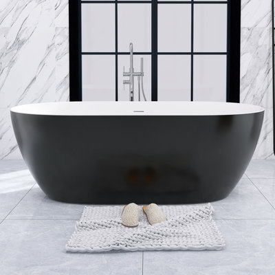 55'' x 29.5'' Freestanding Soaking Acrylic Bathtub
