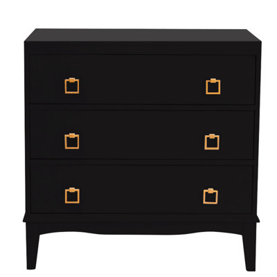 Commode 3 tiroirs Jackson en blanc antique