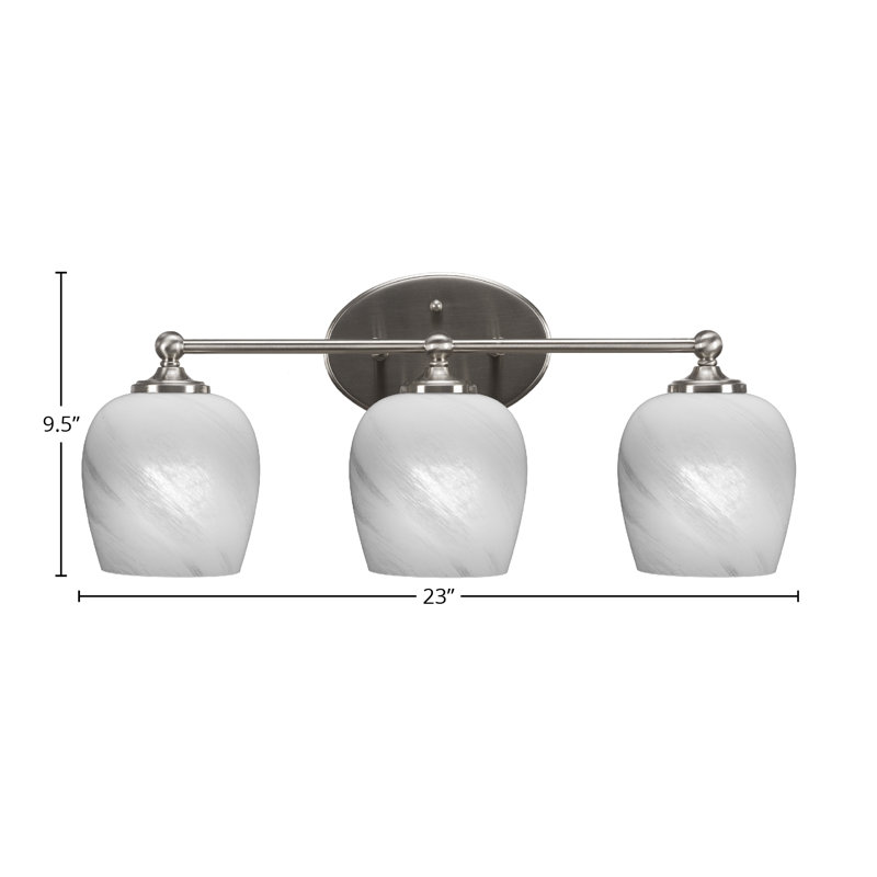 Barre d'éclairage de salle de bain Aitkens, Nickel brossé, 3