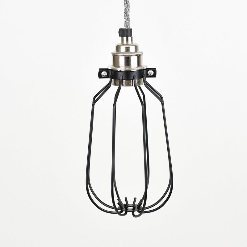 18cm H Metal Novelty Pendant Shade ( Screw On ), Jet Black