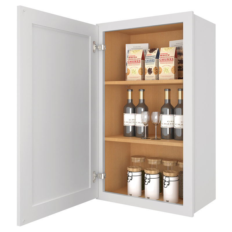 Meuble mural standard HOMEIBRO Cozy Design, en contreplaqué, prêt à assembler, 45,7 cm (L) x 30,5 cm (P) x 106,7 cm (H), couleur gris tourterelle.