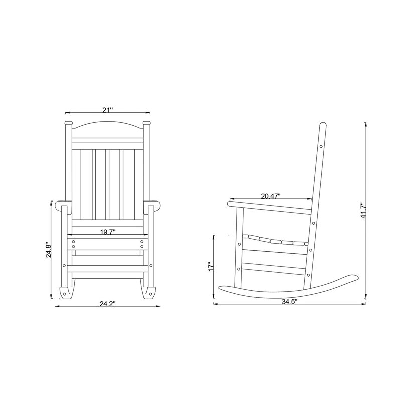 Chaise berçante en plastique Mccaffrey, Noir
