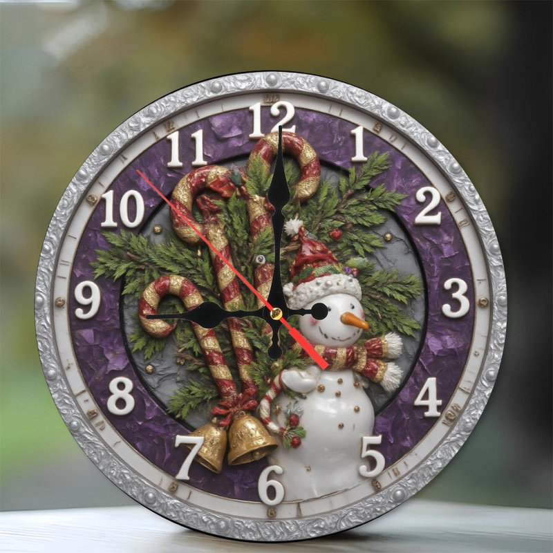 Bonhomme de neige-Noël-horloge-décor