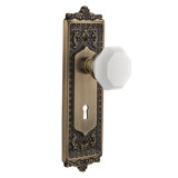Egg & Dart Plate with Decorative Keyhole and Waldorf White Milk Knob
