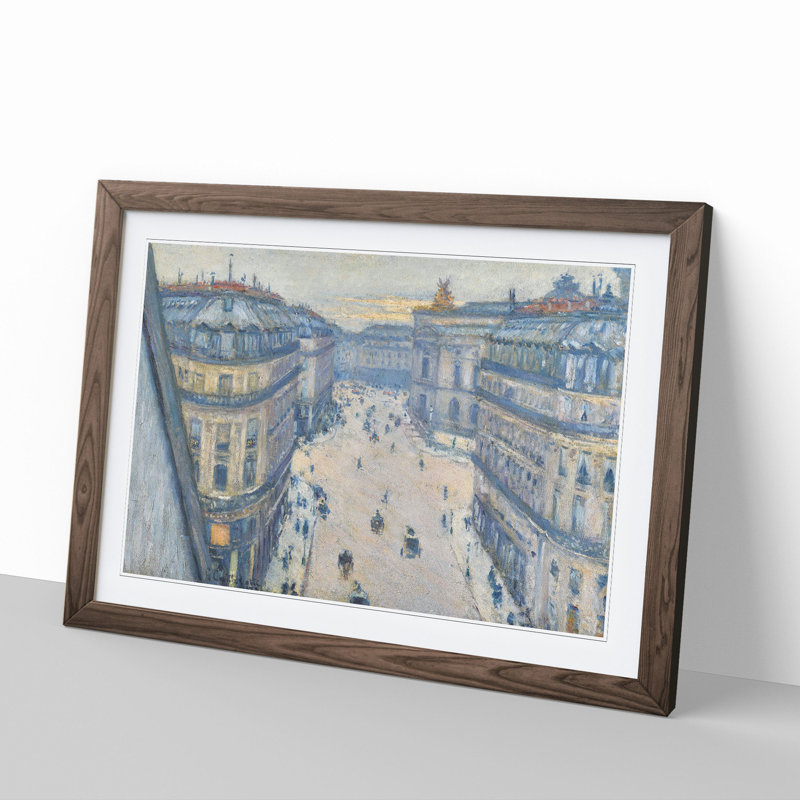 La Rue Halevy by Gustave Caillebotte - Framed Print, Walnut Framed, 27cm H x 36cm W x 2cm D