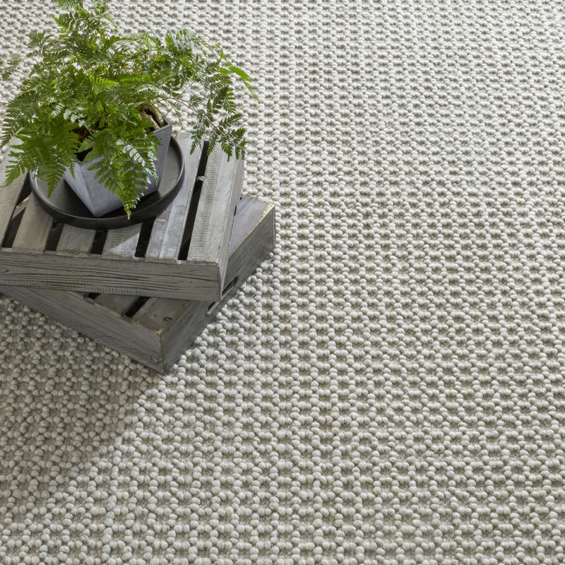 Hooper Grey Handwoven Wool Rug, Rectangle 2' x 3'