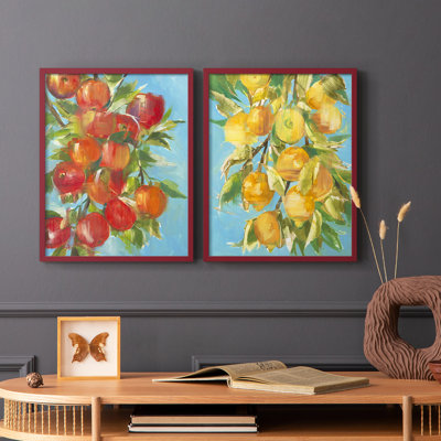 «An Apple A Day», reproduction encadrée de qualité supérieure - prête à être accrochée - aucun clou requis - aucun clou requis