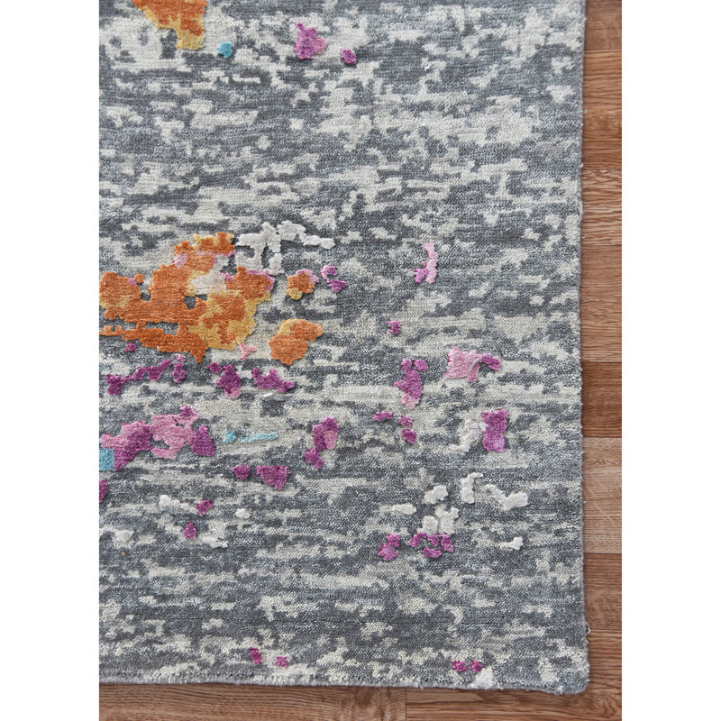 Essence Abstract Area Rug in Pink, Rectangle 10' x 14'