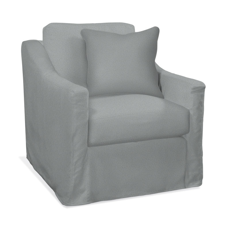 Fauteuil pivotant 33 po de large Oliver, Tissu performance bleu clair; 0851-55