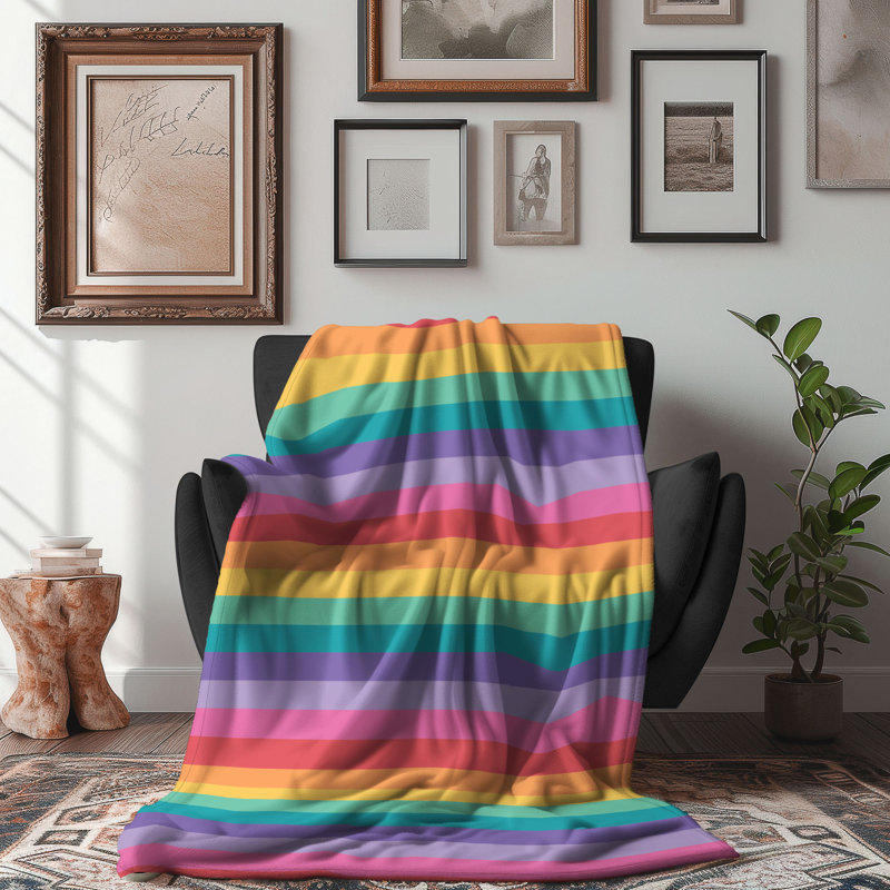 Rainbow Bud - 1 pièce Sherpa Premium, Lit simple