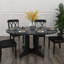 Table de salle à manger pour table de ferme extensible 59 po x 43 po avec tréteaux à feuilles amovibles et base noire