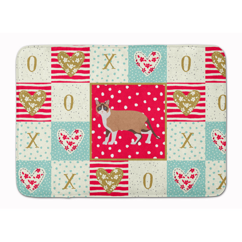 Tapis de cuisine à mousse mémoire cat love Charvi, Snowshoe 1