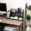 Organisateur de comptoir Mind Reader, support de rangement de bureau à 3 niveaux, chariot de rangement pour salle de pause de bureau, filet métallique, noir