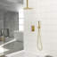 Pomme de douche double - Système de douche carré à fixation au plafond de 10 pouces avec valve brute-114230486