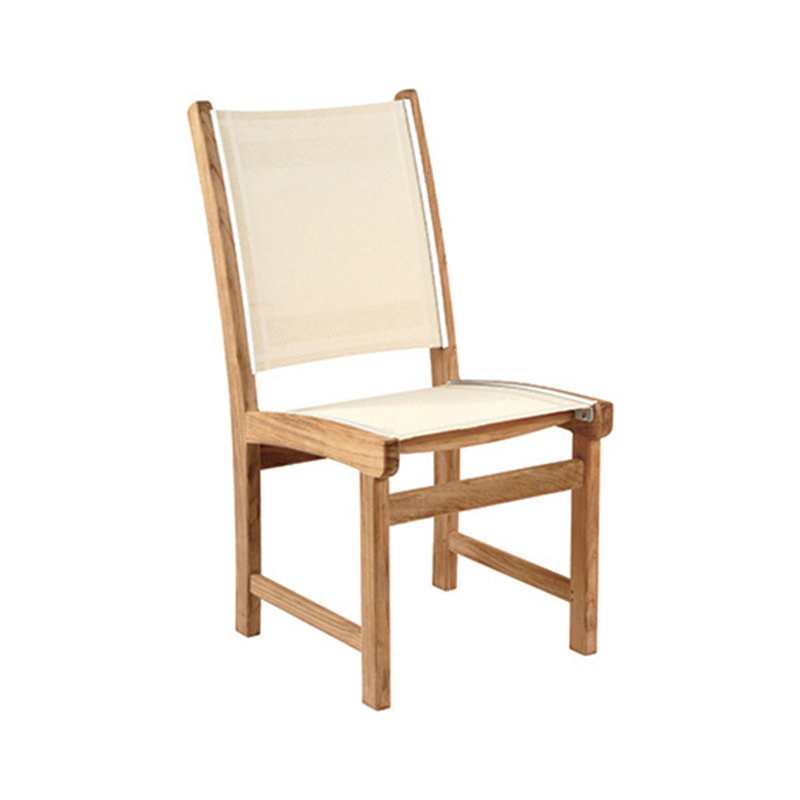 St. Tropez Teak Patio Dining Side Chair, Sand