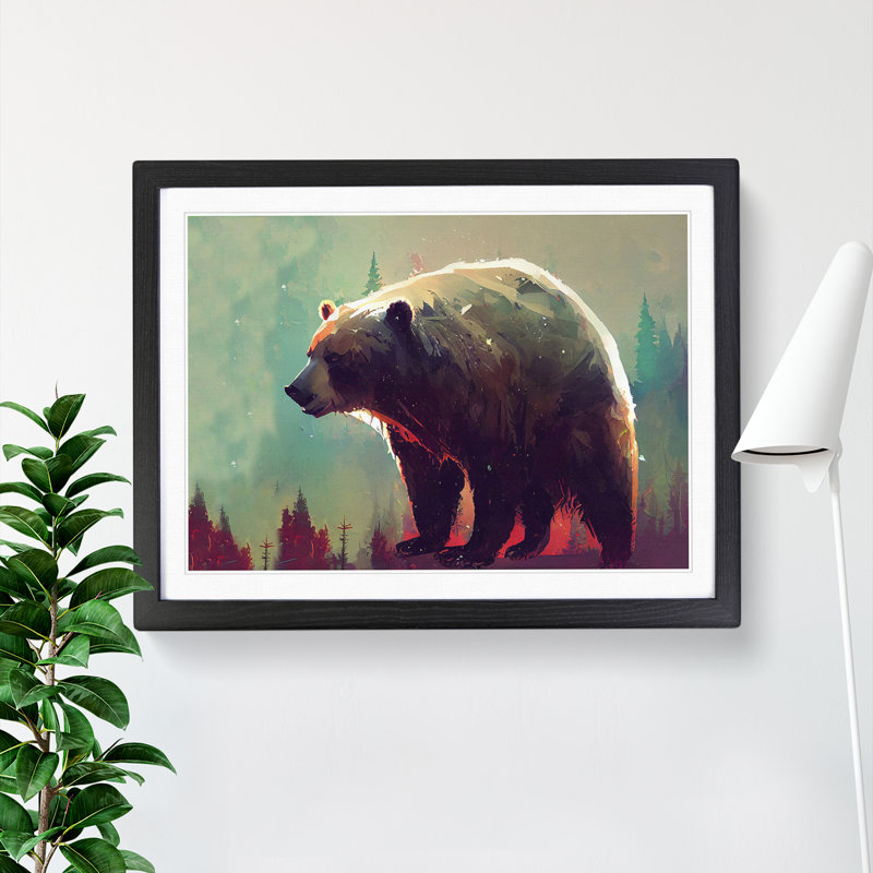 Bear Vol.1 - Single Picture Frame Print, Black, 34cm H x 46cm W x 2cm D