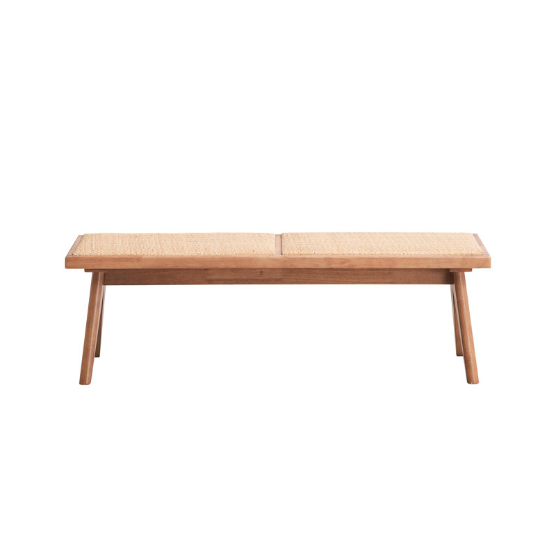 Banc de patio pratique, design moderne du milieu du siècle, largeur 130 cm, sans dossier, hauteur 40 cm, filet respirant pour une meilleure circulation de l'air.